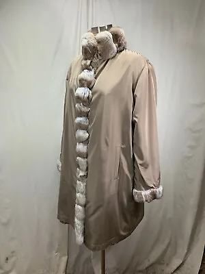 Chinchilla Tux/ Collar/cuff/ Shear Mink Mocha Color Rev Silk Stroller Free Shipg • $4995