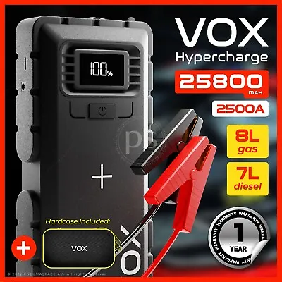 VOX 12V Car Jump Starter Battery Power Bank Phone Wireless Charger Booster Pack • $78