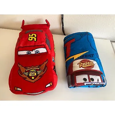 Disney Lightning Mcqueen Pixar Cars Car Plush Stuffed Pillow And Sheet  • $35