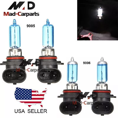 9005 + 9006 Halogen Xenon 100w Headlight Light Lamp Bulbs 6000K White Hi/Lo Beam • $13