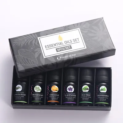 Essential Oils Set 6 X 10ml Fragrance Aromatherapy Skin & Hair Care • £8.16