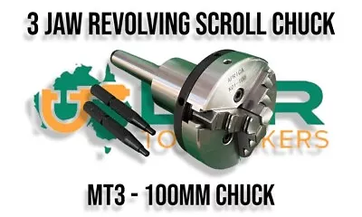 Revolving Arbors With 3 Jaw Self Centering Scroll Chucks - 80mm & 100mm • $399.50