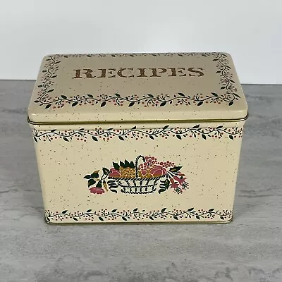 Vintage Tin Box Company Recipes Metal Kitchen Storage Decor England Cottagecore • $11.99