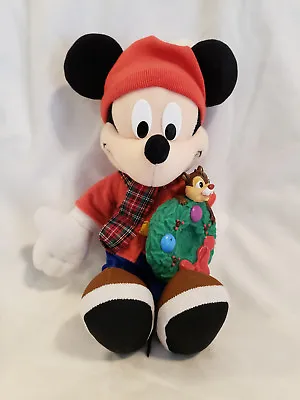 Fisher Price Disney MICKEY MOUSE HOLIDAY FRIEND PLUSH Lights Sounds Christmas • $12.99