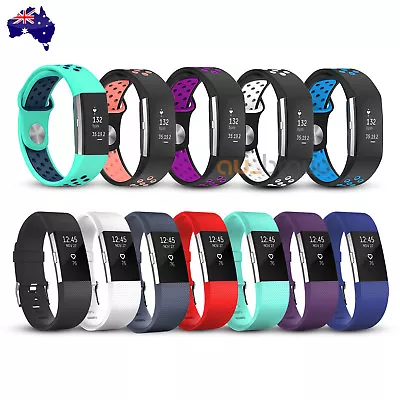 $4.95 • Buy Replacement Silicone Watch Wrist Sports Band Strap For Fitbit Charge 2 Wristband
