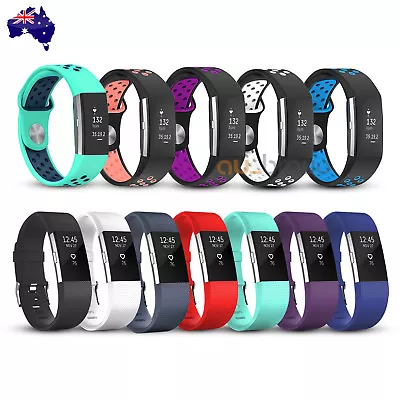 Replacement Silicone Watch Wrist Sports Band Strap For Fitbit Charge 2 Wristband • $6.99