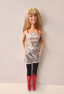 HANNAH MONTANA Miley Cyrus Disney Barbie Doll Toy Silver Dress & Red Boots NICE  • $19.99