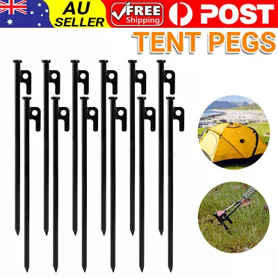 10PCS Heavy Duty Steel Metal Tent Canopy Camping Gazebo Stakes Peg Ground Nail • $19.73