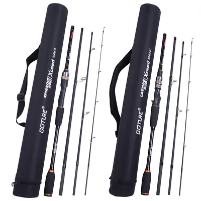 Spinning Casting Fishing Rod Carbon Fiber Travel Lure Rod 1.98M/2.1M Saltwater   • $41.78