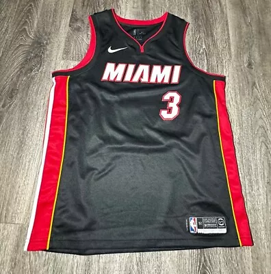 Miami Heat Dwayne Wade  Nike Dri Fit  Black Jersey Sz Adult  XL  52 • $57.50