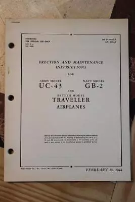 Original 1944 Aaf Beech Uc-43 Staggerwing Erection Maintenance Flight Manual • $289.99
