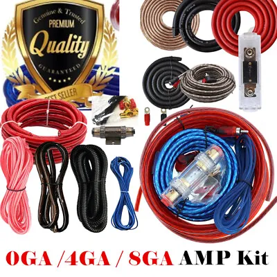 0/4/8AWG Powerful Complete 2 Channels Amplifier Installation Wiring Kit Amp • $21.99