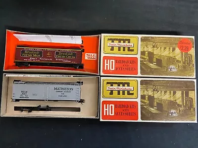 2 Train Miniatures HO Wood Reefer Kits - Built Bellows Falls & Unbuilt Mathieson • $7.95