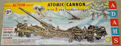 VTG 1958 Adams Action Models Atomic Cannon Retail 22  X 8.5  Advertising Poster • $12.99