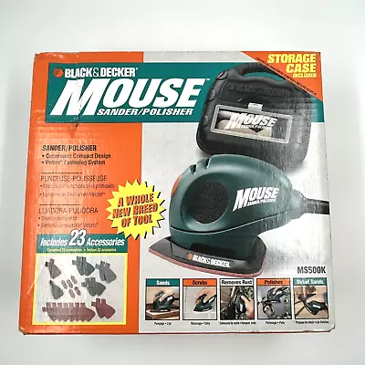 Black & Decker Mouse Sander Polisher Kit MS500K NOS 1998 Factory Sealed NEW • $49.80