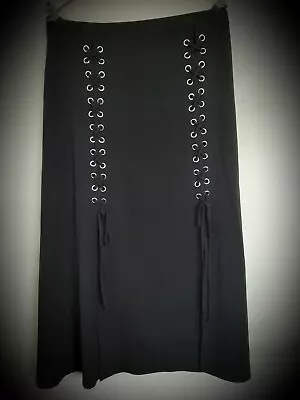 Dangerfield Black Corset Front Splits Goth Skirt Plus Size 16 • $48