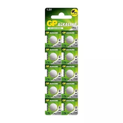 10 X GP LR44 Alkaline Watch Batteries 1.5V - A76 AG13 G13A LR1154 G13 357 A76A • £4.35