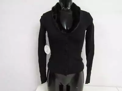 $19.99 • Buy Staud Women's US XS Celina Faux Fur Collar Button-Up Top In Black 383-2779