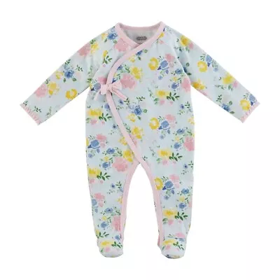 Mud Pie E2 Easter Baby Girl Blue Floral Kimono Sleeper 11340065 Choose Size • $23.99