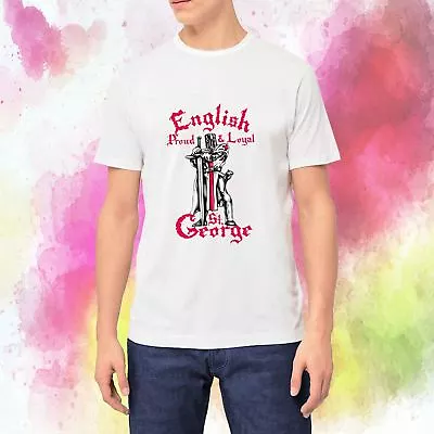 £8.25 • Buy Adults English St George Day Proud & Loyal Knight Sword Print T-Shirt Tee S-XXL