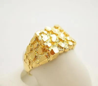 Men's 10K Yellow Gold Thin Nugget Ring 2.3 G  • $219
