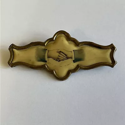 Antique Fraternal Order Handshake Pin Celluloid Oddfellows Masons Pin • $55