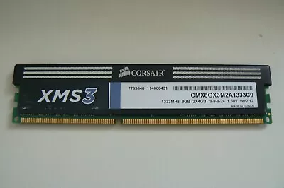 Corsair XMS3 CMX4GX3M1A1333C9 8GB 2x4GB 1333MHz PC3-10600 DDR3 RAM Memory Pc • £14.99