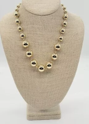 J. CREW Chunky Gold Tone Ball Necklace 19 In Statement • $36.67