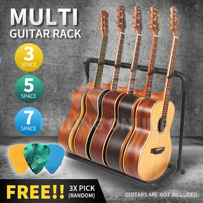 $42.69 • Buy Stylish Guitar Stand Metal Padded Foam Tidy Storage Rack Fits 3/5/7 Guitars