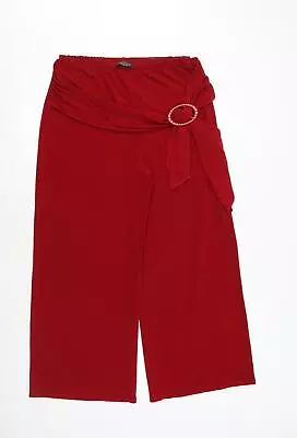 Saloos Womens Red Polyester Trousers Size L Regular Buckle - Tie Front • £7.75