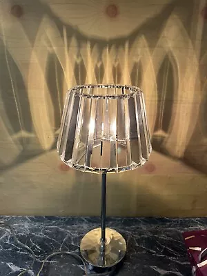 £39.99 • Buy Laura Ashley Lamp, Capri Crystal Glass Chrome Small Table Bedside Occasional