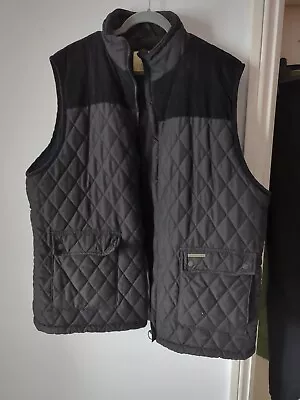 Mens Country Estate Quilted Black Waistcoat Size 2XL • £5