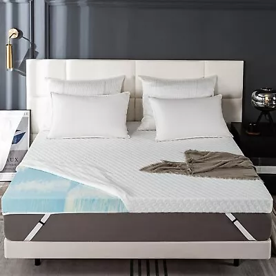 Gel Infused Memory Foam Mattress Topper 2  W/ Breathable Bamboo Cover Twin XL • $43.95