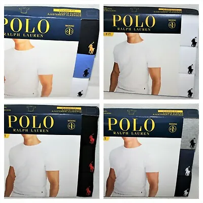 3 Polo Ralph Lauren Classic Fit Three 3 Pack Cotton Crew Neck Tee Shirt Nwt • $34.90