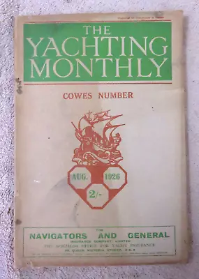 The Yachting Monthly August 1926 / Sailing Cruising Boats Sailing Vintage Ads • $15.99