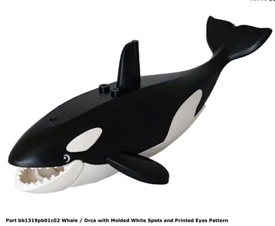 Lego City Killer Whale / Orca With Molded White SpotsPrinted Eyes With Jaw Part • $42.71