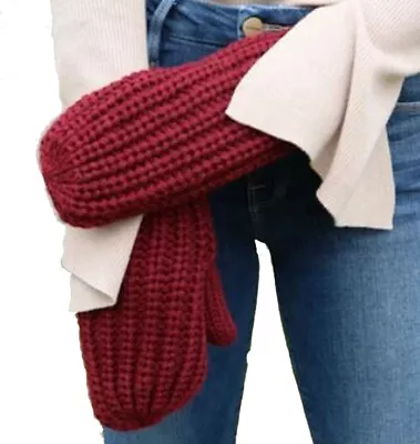 $14.95 • Buy Panache Accessories Women's Cable Knit Fleece Lined Mitten Fashion Glove Maroon