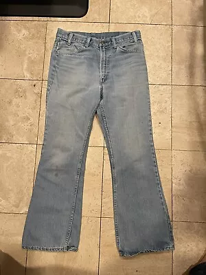 Vintage Levi Jeans Adult Bell Bottom 646 Flare 70s Faded Orange Tab Mens • $99.99