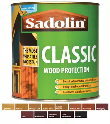 Sadolin Classic All Purpose Woodstain - All Colours - All Sizes 1L / 2.5L /  5L • £19.50