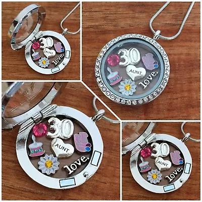 £5.99 • Buy Personalised BIRTHDAY Gifts Floating Memory Locket Necklace 15th 16th 21st 50th