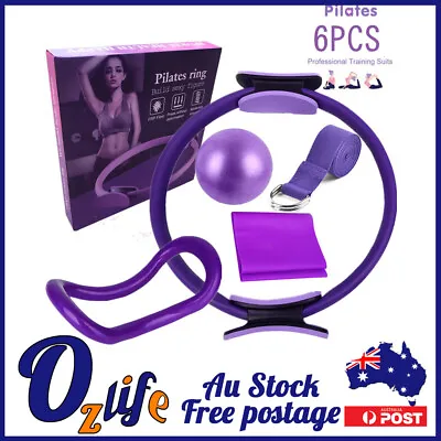 $25.80 • Buy 5pcs Fitness Set Yoga Exercise Ball&Pilates Ring Resistance Band Stretch Band AU