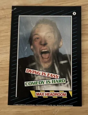 MAX HEADROOM Topps Trading Card + DVD 1986 Original Movie Rare MTV Music Video • $9.99