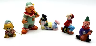 Vintage Miniature Clown Figurines Bike Pet Laying Down Playing Instrument 4 • $29.96