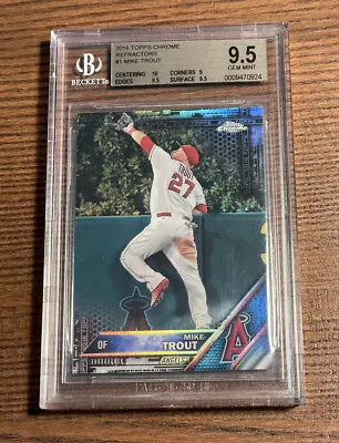 MIKE TROUT 2016 Topps Chrome Black Refractor #1 BGS 9.5 (10 Centering) Angels • $179.54