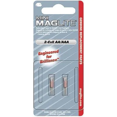 Mag-Lite® LM2A001 Mini Mag-Lite® AA Flashlight Spare Krypton Bulb - Pack Of 2 • £21.99