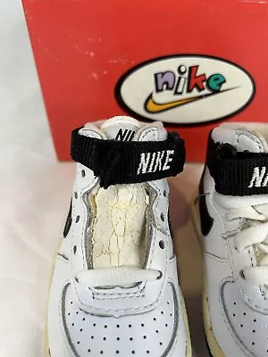 VTG Nike Baby Force 1 Shoes Size 3 1994 OG Air 650038 90's White/black Box 80s • $67.45