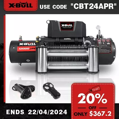 X-BULL Electric Winch 12000LBS Wireless 12V Steel Cable 4WD 4x4 Trailer Boat • $459