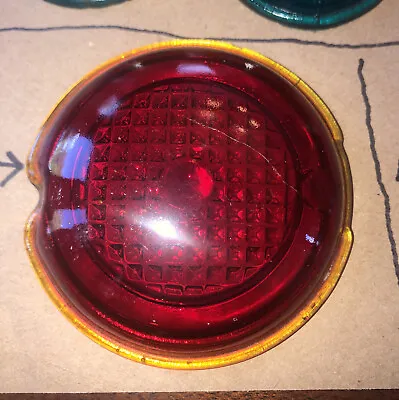 Vintage Red Glass 3 1/8” Diameter Domed Lens Car Truck Light: 19 Of 25 • $18.17