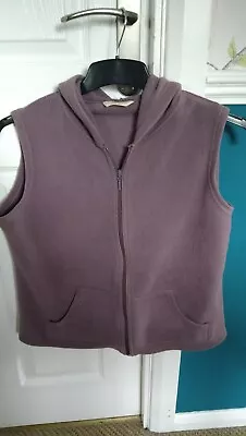 £3.65 • Buy M&S Fleece Gilet, Pale Purple. Size 14. Zip Front, With Hood. 