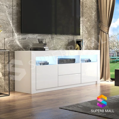 $279.79 • Buy Modern TV Stand Cabinet 200cm Wood Entertainment Unit Gloss Front Furniture WH
